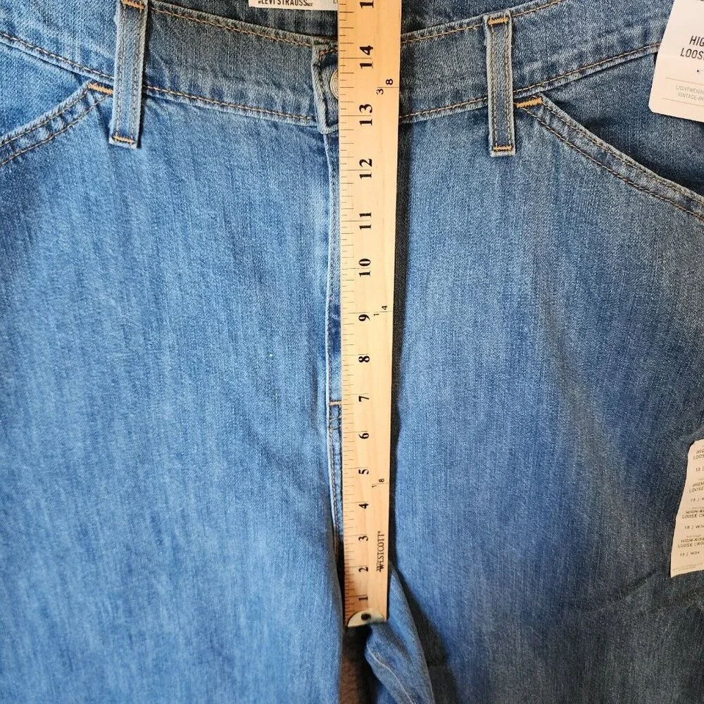NEW‎ Signature by Levi Strauss Women's Heritage High-Rise Loose Crop Jeans Sz 18